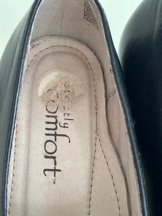 Strictly Comfort Casual Slip On Loafers Women’s 7 M Black Leather - Picture 15 of 15